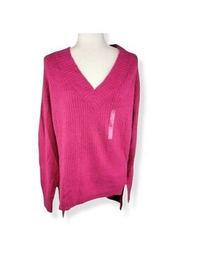 ANA Catalina Pink Oversized V Neck Sweater Medium